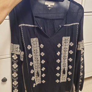 NWOT - Joie black boho long sleeve blouse size S